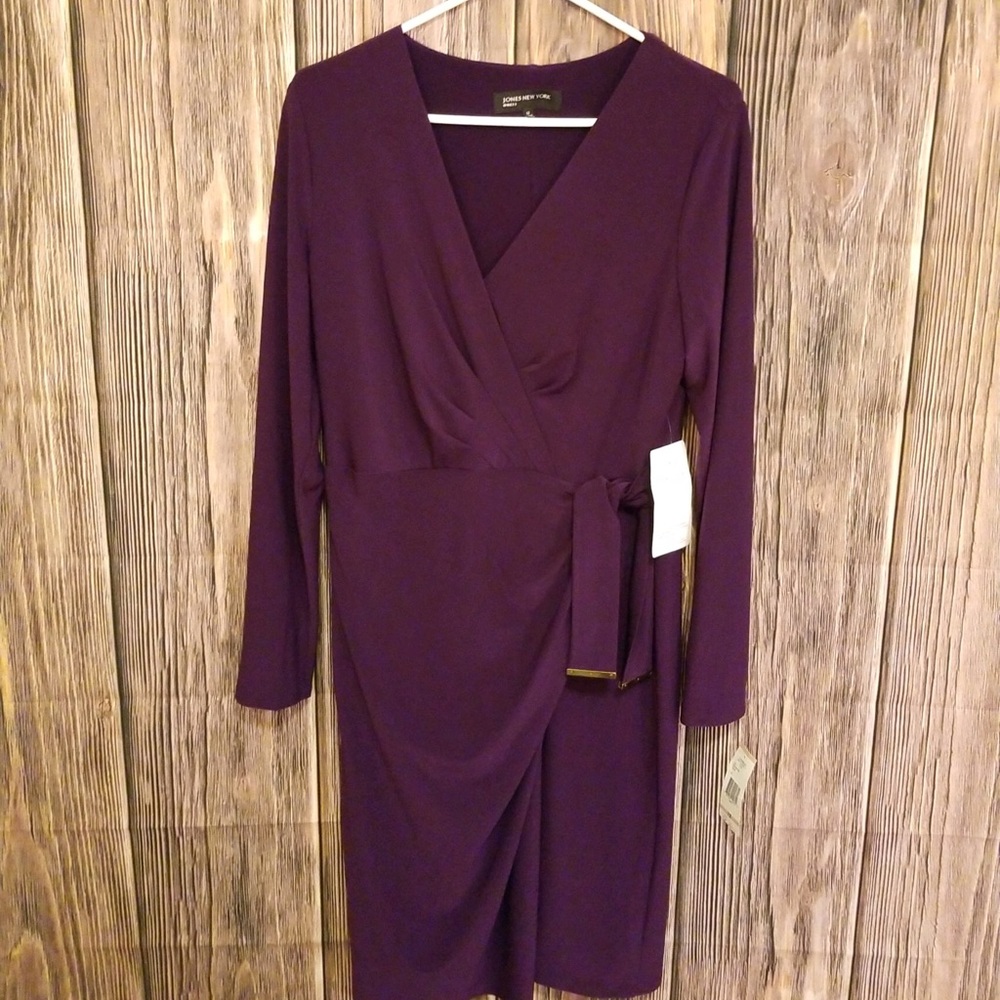 Jones New York Purple Wrap Dress